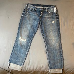 Silver maurices, boyfriend blue jeans. Never worn